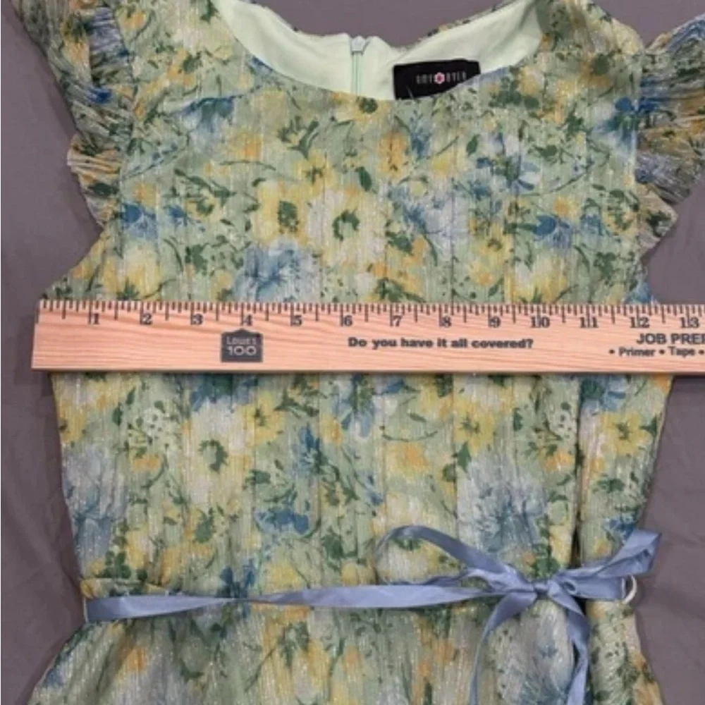 New Floral Flowy Green Handkerchief Dress Girls Size‎ 16 Easter Large Spring